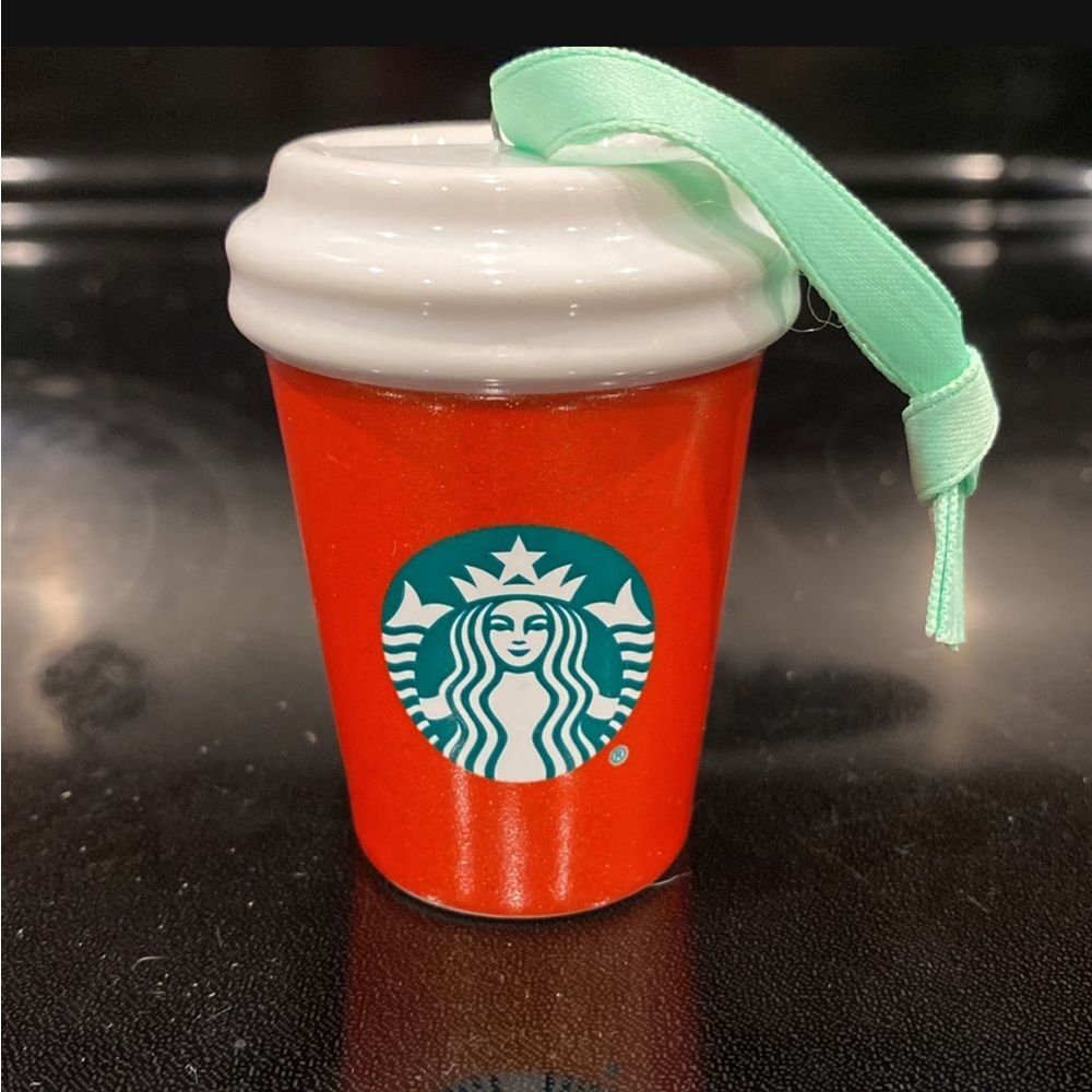 Starbucks sparkle red cup Christmas ornament